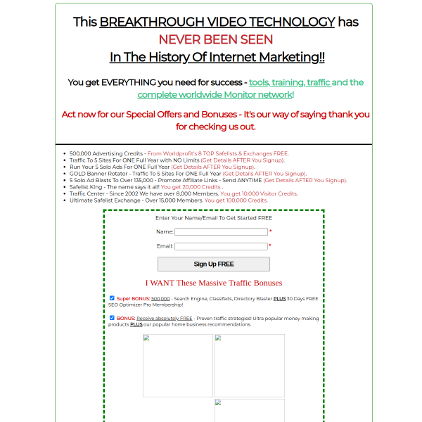 MASSIVE TRAFFIC PACKAGE Plus 50,000 FREE Guaranteed Visitors for YOU. AMAZING!