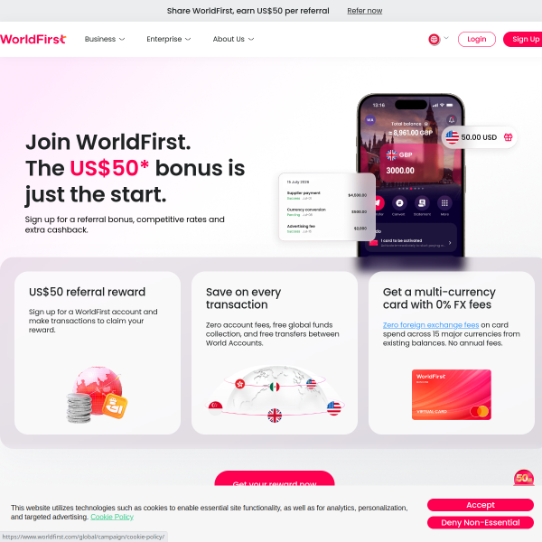 Open a WorldFirst Business Account & Get Rewarded