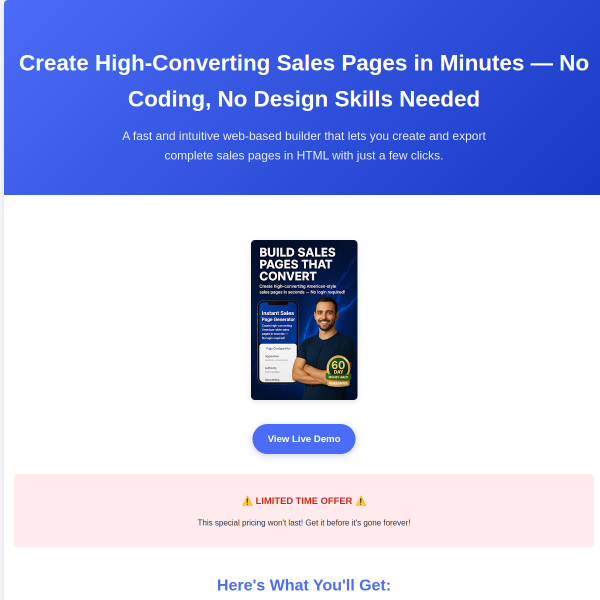 Create High-Converting Sales Pages in Minutes