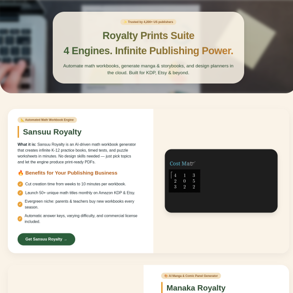 Royalty Prints Suite Publishing Tools