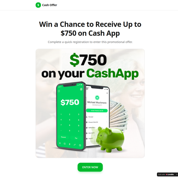 💸 Win a $750 Cash App Reward!