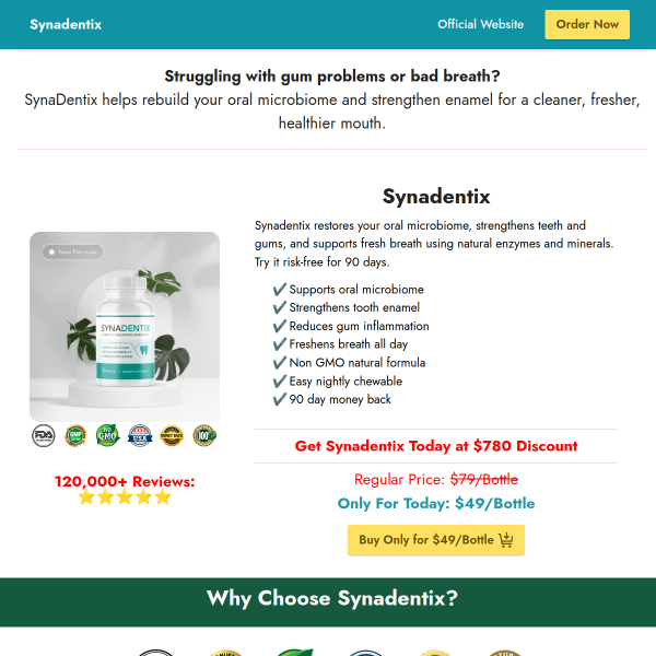 Gum Sensitivity or Bad Breath? Try Synadentix Tonight