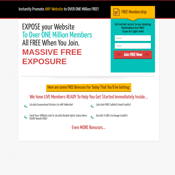 Instant traffic to your sites