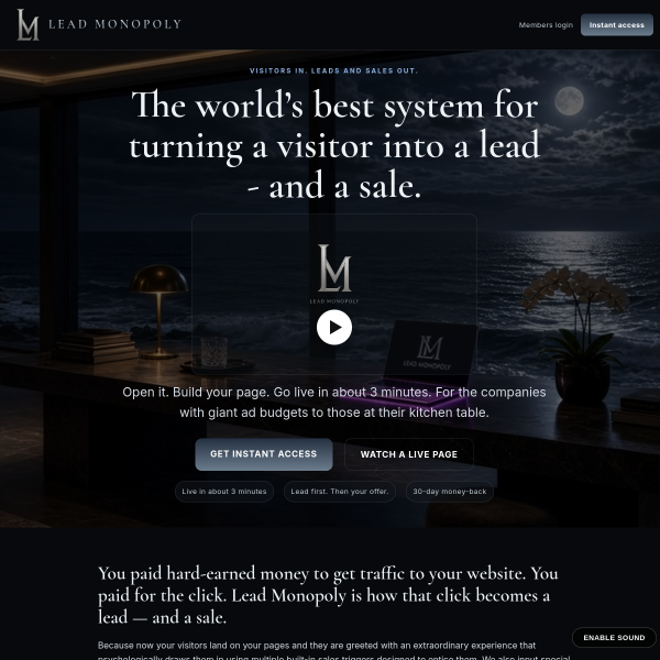 Visitors in. Leads and sales out.