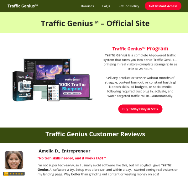 Traffic Genius™ – AI‑Powered Visitors in 24 Hours
