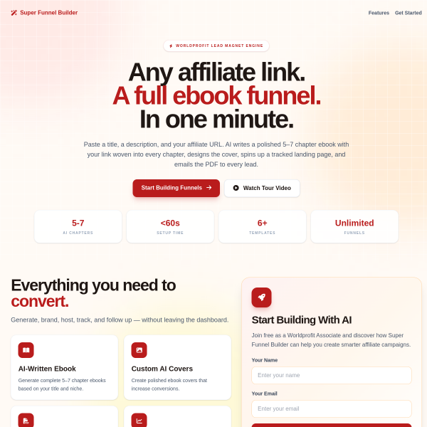 What if you could turn any affiliate link into a complete ebook funnel in about one minute?
