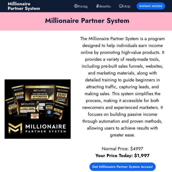 Millionaire Partner System™ – Build Passive Income Online