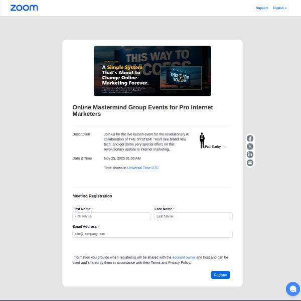 Every Monday and Friday Nights @ 8:00 Worldclass Marketers Meet.