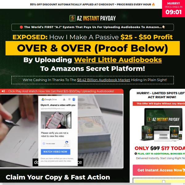 Super Easy Way to Earn $25-$50 /each by Uploading an Amazon DFY Audiobook