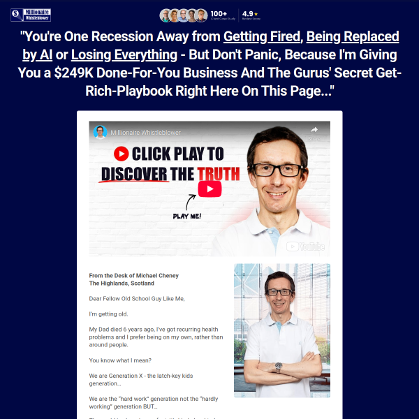 Millionaire WhistleBlower -A proven business that has already done $249,289.45 to help you succeed.
