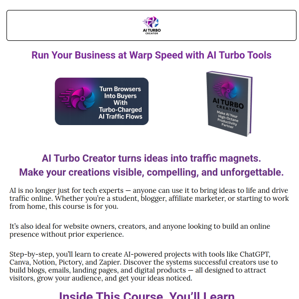AI Turbo Creator: Build Online Income With AI