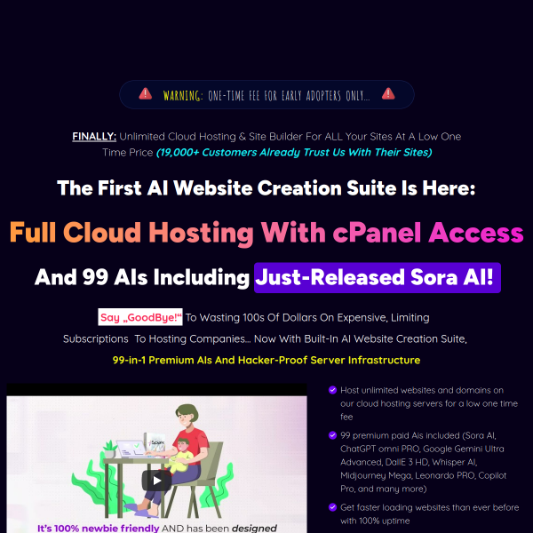 SPARK - AI Website Creation Suite: Unlimited Cloud Hosting & Site Builder For ALL Your Sites