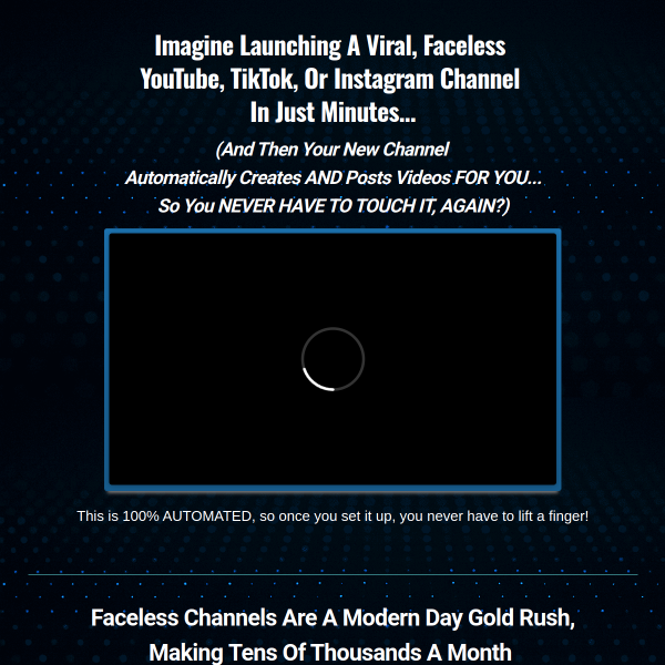 Make faceless  YouTube, TikTok, or Instagram channel  in just minutes... 100 % Automated