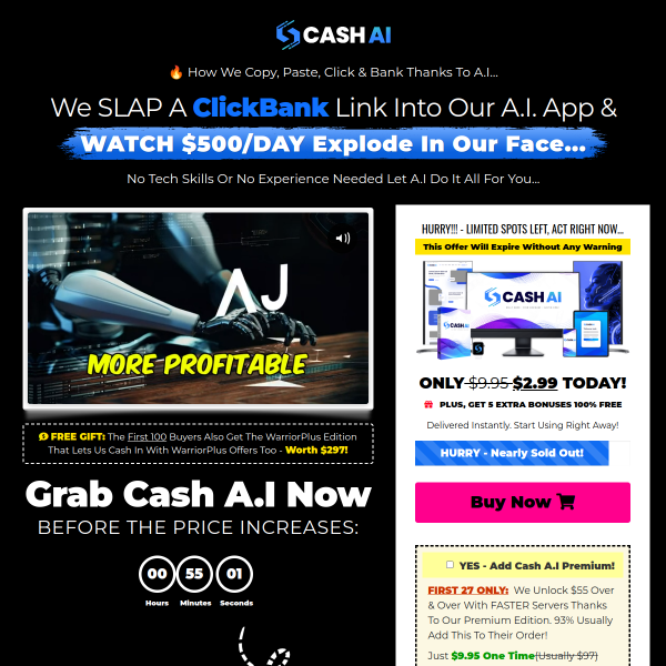 Cash AI - Makes A.I + Affiliate Marketing a great  Opportunity !