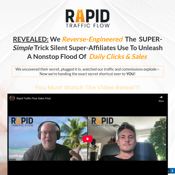 Rapid Traffic Flow - Get A Steady Stream Of Daily Clicks And Sales