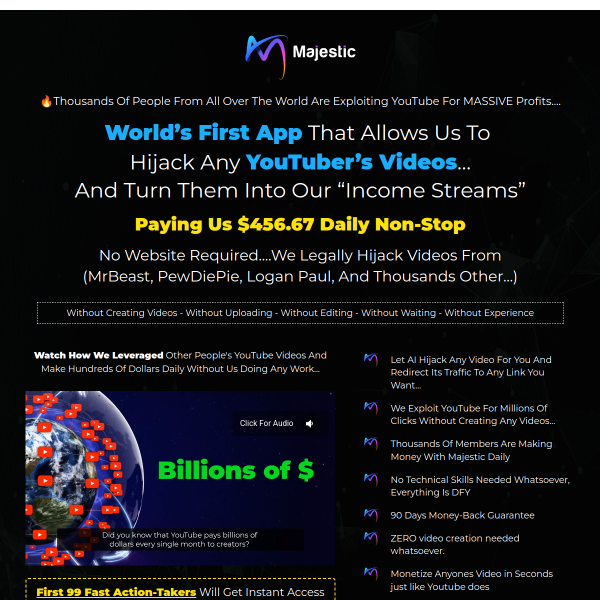 Majestic - Pick Any YouTuber's Viral Videos And Turn Them Into Your 