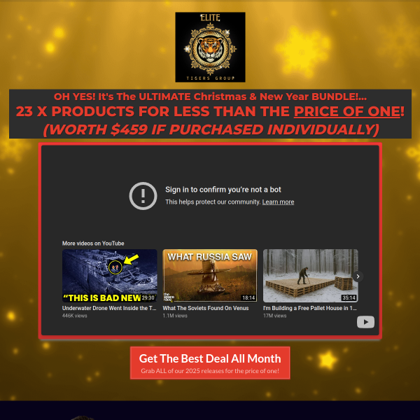 “Elite Tigers Group Xmas Bundle: 23 Products for the Price of One”