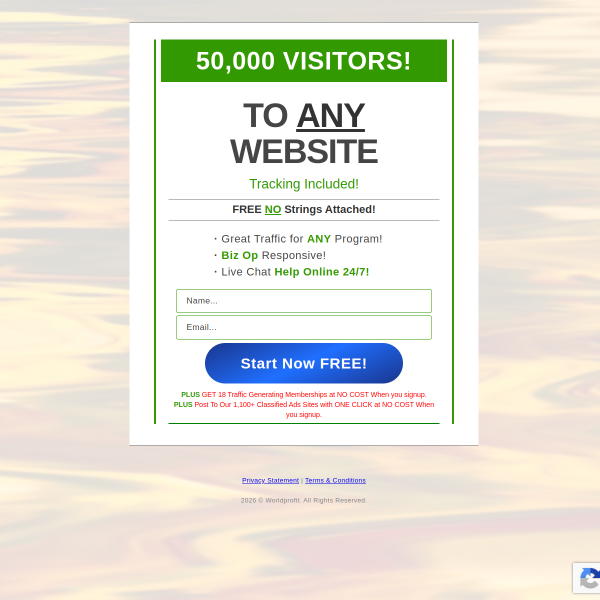 50.000 Guaranteed visitors to your sites