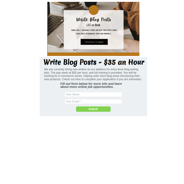 Write Blog Posts - $35 an Hour