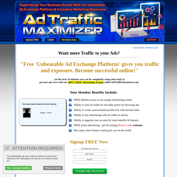 Skyrocket Your Traffic – 100% Free Viral Ad System!