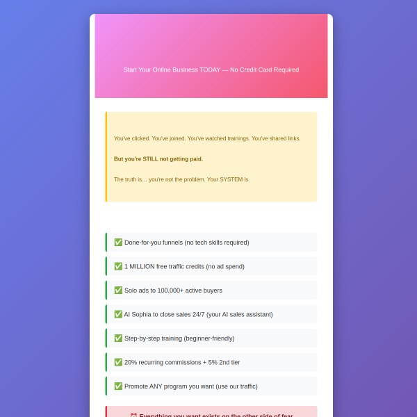 🌍 ZERO SALES? ZERO LEADS? START WITH A SYSTEM THAT ACTUALLY WORKS.