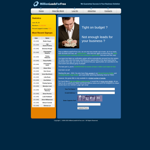 Double-Opted In, Daily Verified Leads For F*R*E*E!