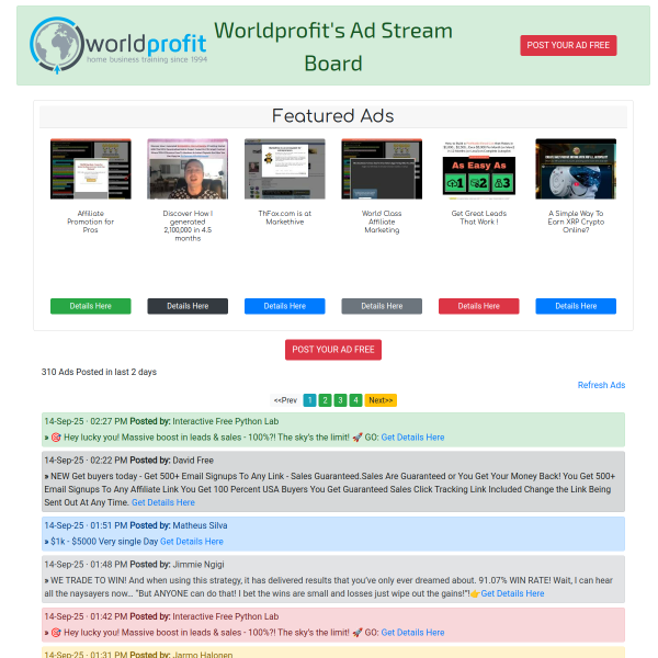 World's Largest [F_R_E_E] Ad Stream Board - Over 10,000 Ad Views EVERY Day.