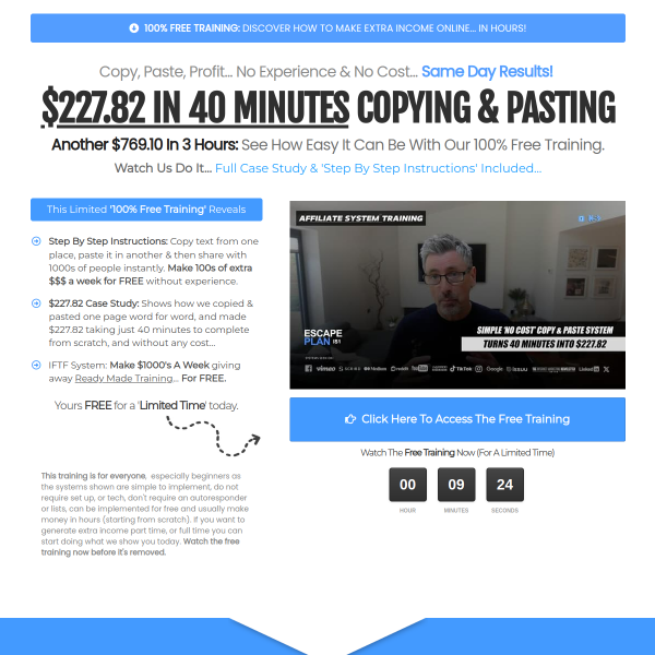The Ultimate Escape Plan: Copy & Paste Your Way to Extra Income—Free!