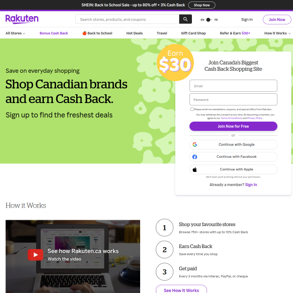 Cash Back when you shop online