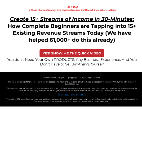 FREE VIDEO: For those who want Money, time Location Freedom