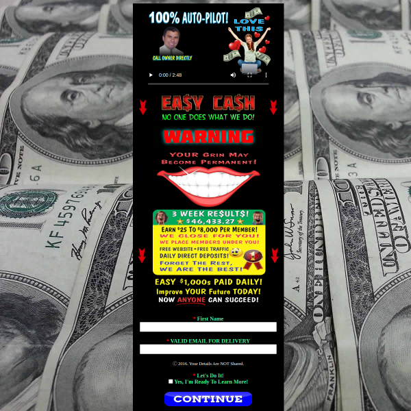 Work from home with zero selling.