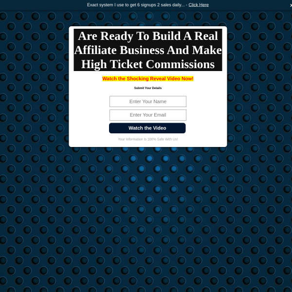 Are Ready To Build A Real Affiliate Business And Make High Ticket Commissions