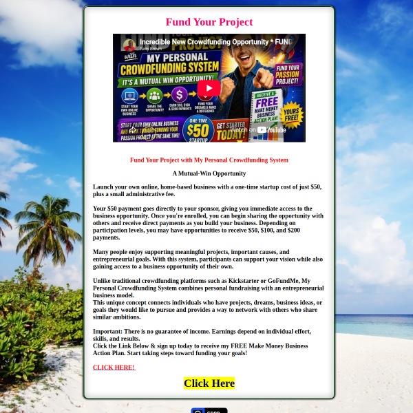 Fund Your Project with My Personal Crowdfunding System