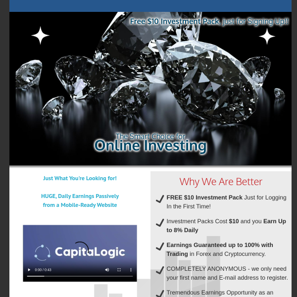 Get a FREE $10 Investment Pack For Signing Up