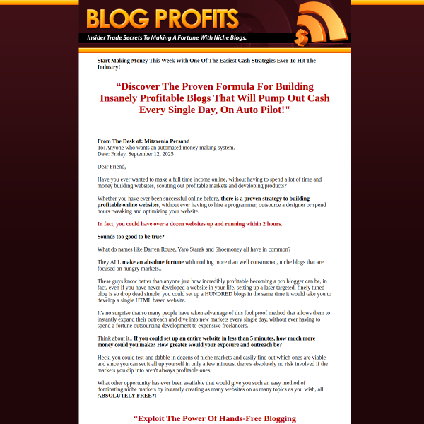 Blogging for profits