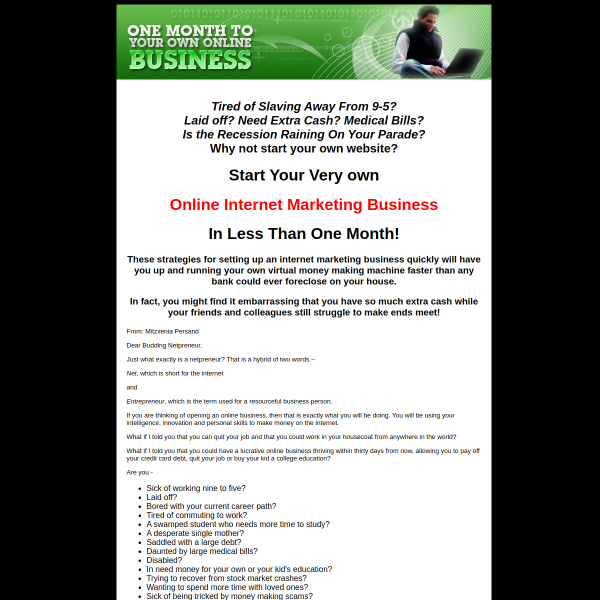 Your one moth financial challenge is here