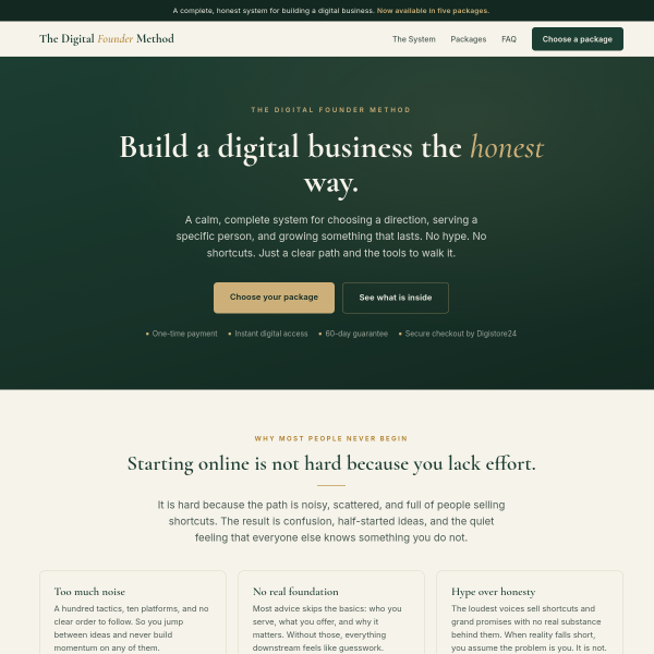 A clear system for building an online business