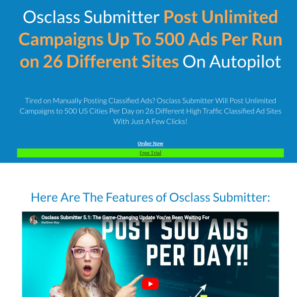 Your Classified Ad Promoted  to  1000's+ Advertising Pages Each Month!