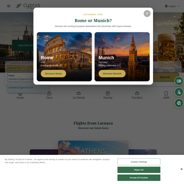 CYPRUS AIRWAYS  Explore Cyprus Airways's Top-Pick Destinations!