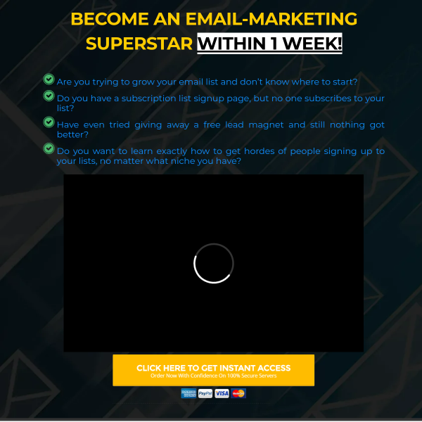 BECOME AN EMAIL-MARKETING SUPERSTAR WITHIN 1 WEEK!