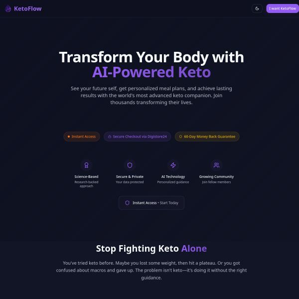 KetoFlow – Your Personal AI Keto Coach for Fast & Easy Weight Loss 🚀🥓