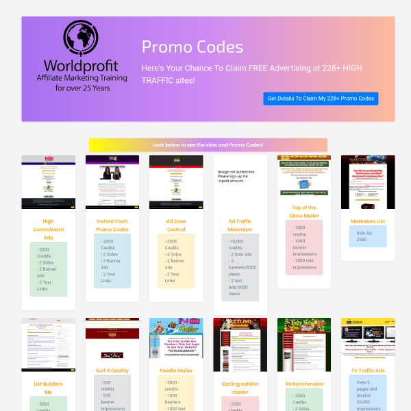 Claim FREE Advertising at 200+ HIGH TRAFFIC sites!