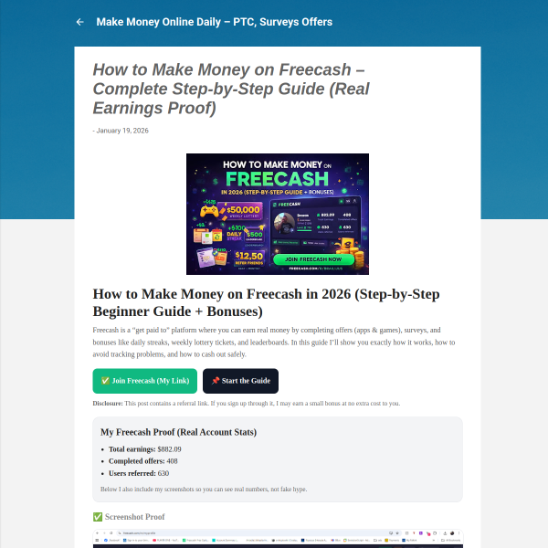 How to Make Money on Freecash – Complete Step-by-Step Guide (Real Earnings Proof)