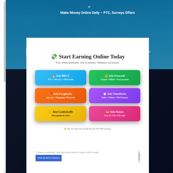 Make Money Online Daily – PTC, Surveys Offers