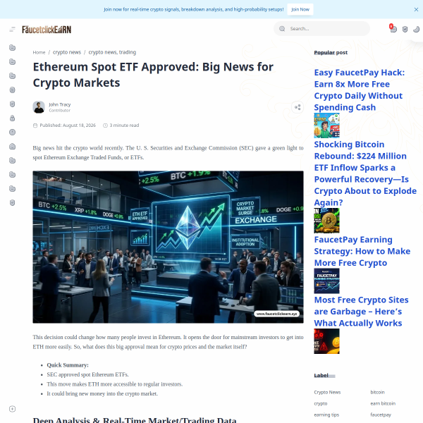 Ethereum Spot ETF Approved: Big News for Crypto Markets