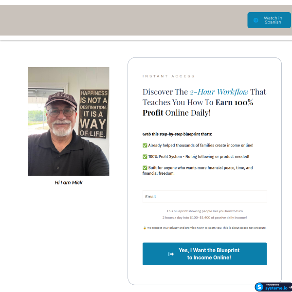 Get free Blueprint to Making 100% Profit in 2 Hours a Day