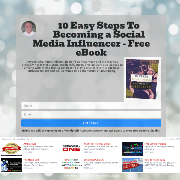 10 Easy Steps To Becoming a Social Media Influencer - Free eBook
