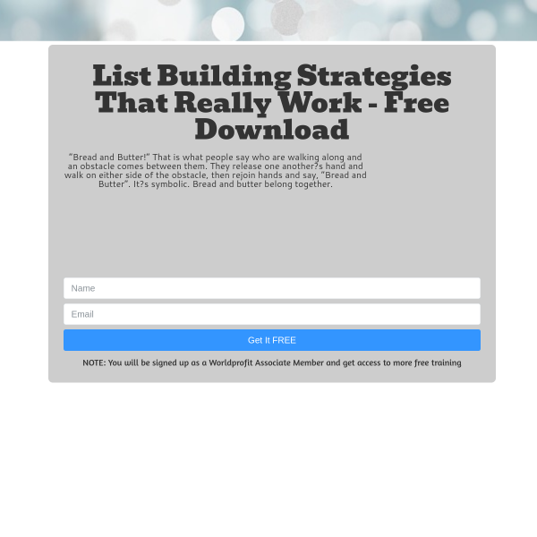 List Building Strategies That Really Work. - Free eBook