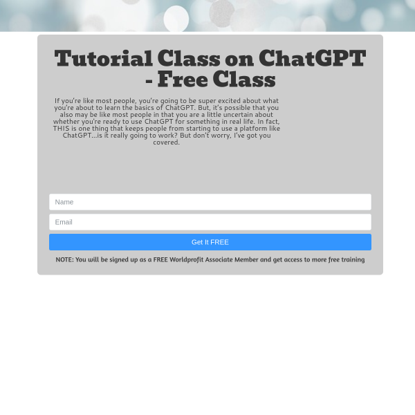 Tutorial Class on ChatGPT - Free Class