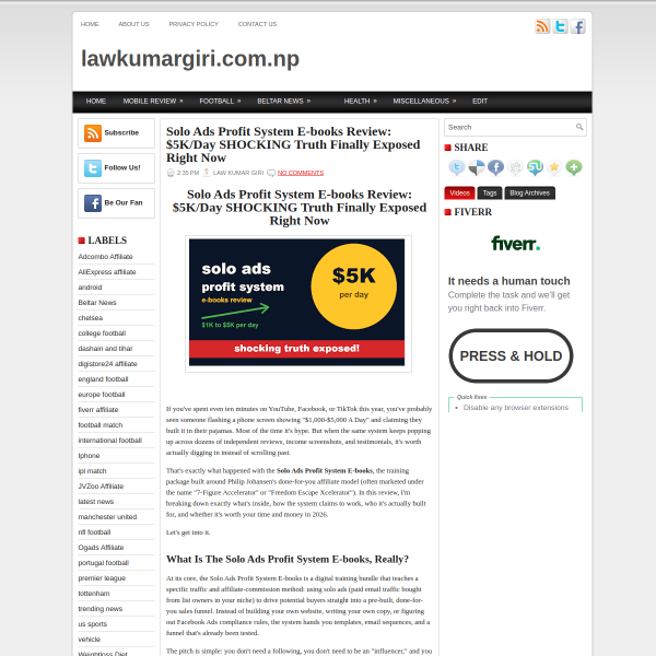 Solo Ads Profit System E-books Review: $5K/Day SHOCKING Truth Finally Exposed